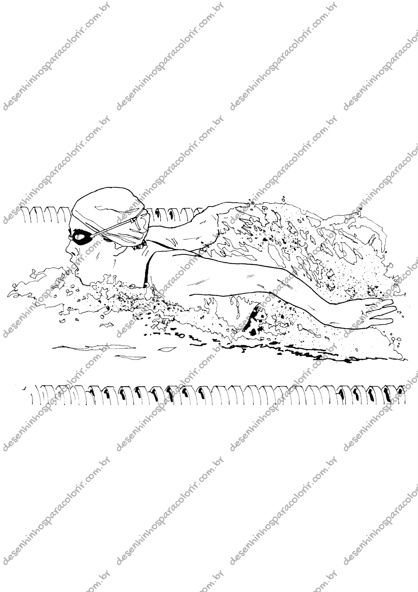 Desenho para Colorir Natação Desenho para Colorir Natação