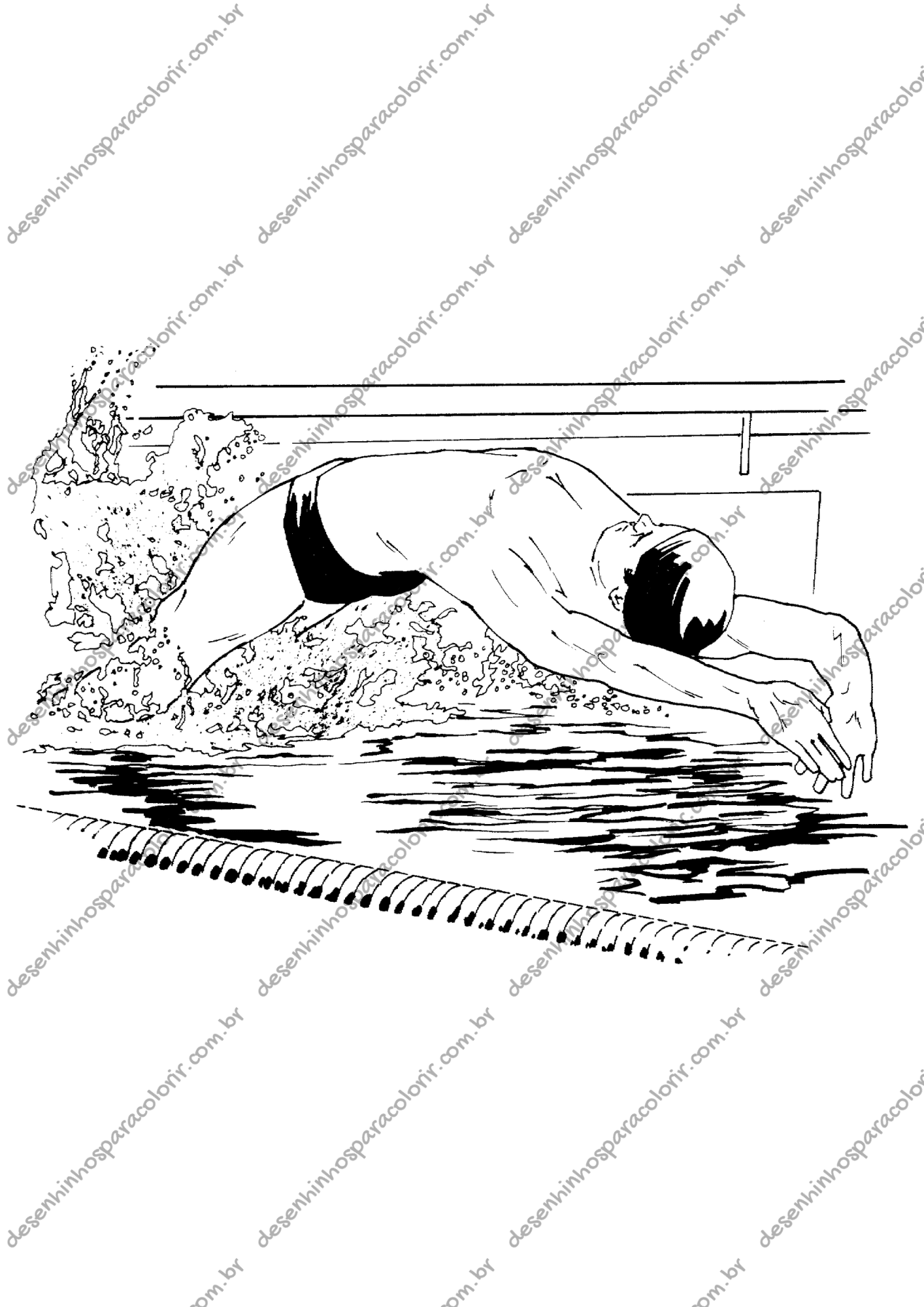 Desenho para Colorir Natação Desenho para Colorir Natação