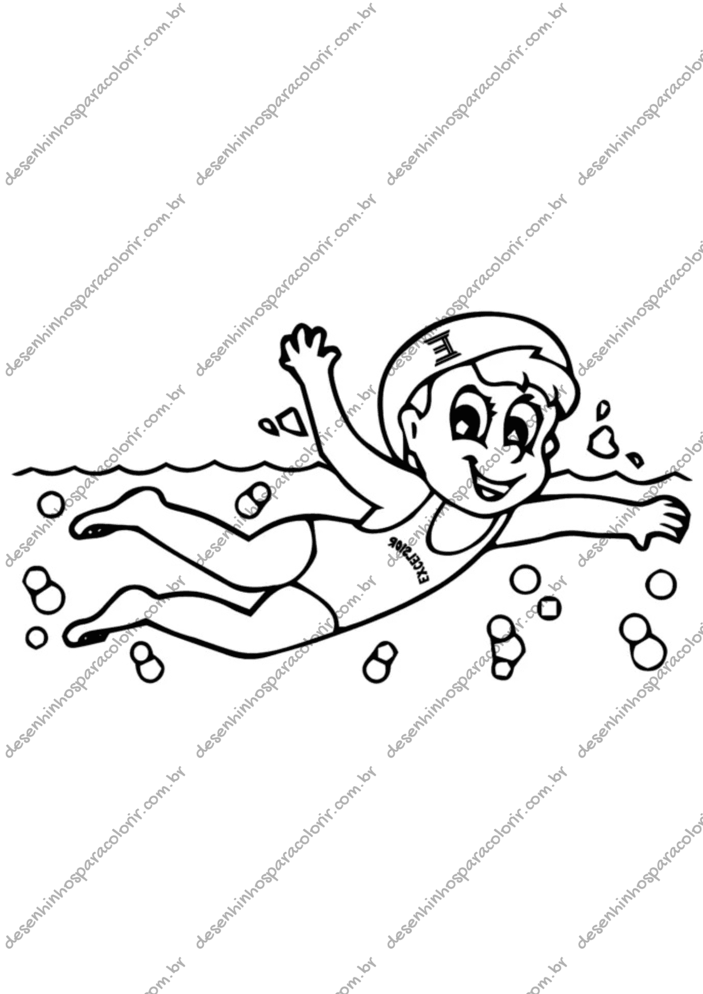 Desenho para Colorir Natação Desenho para Colorir Natação