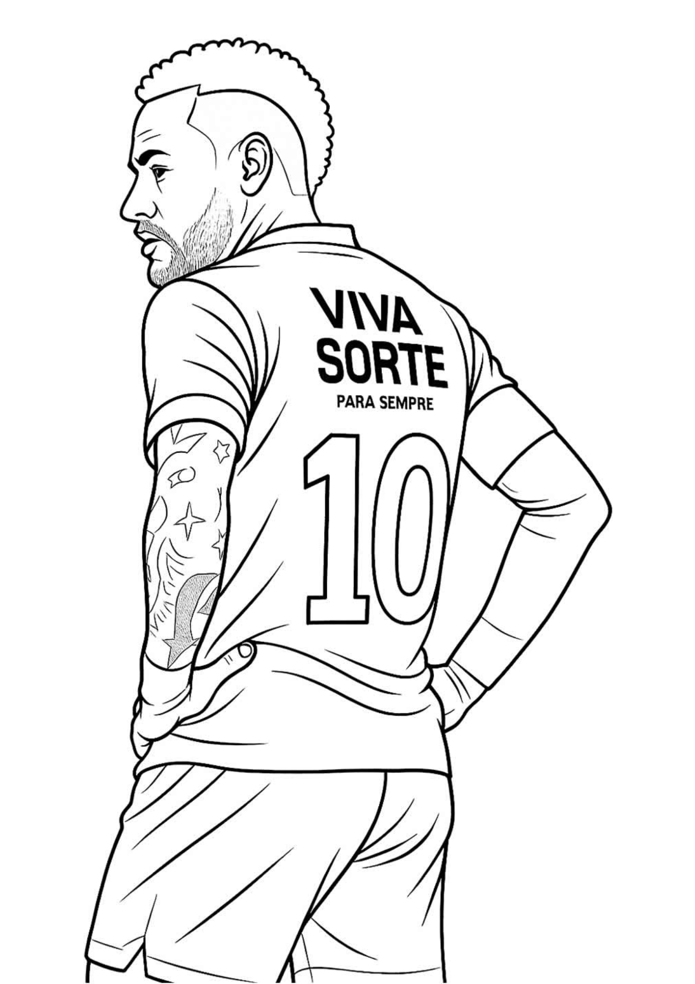 Desenho para Colorir Neymar Desenho para Colorir Neymar