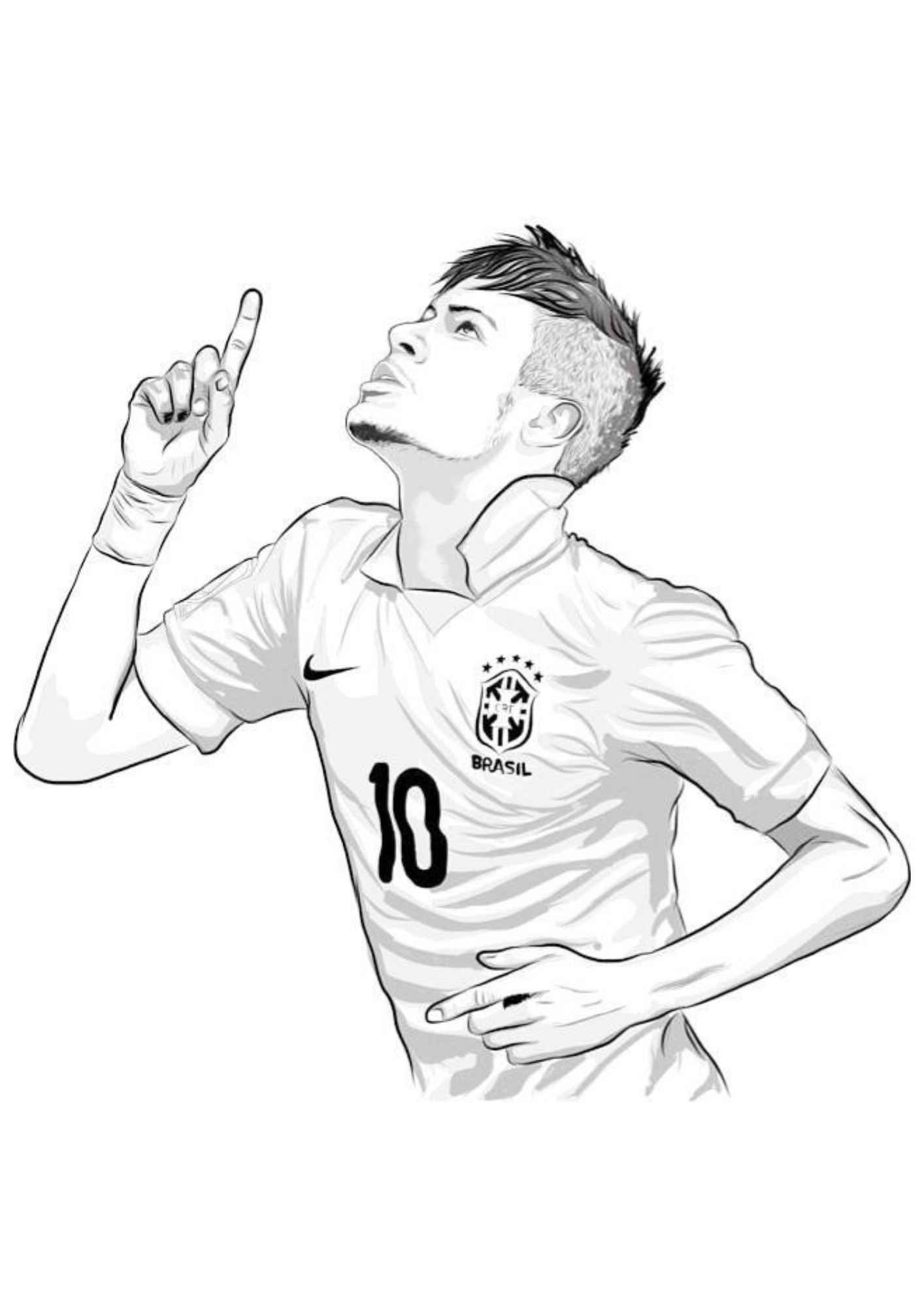 Desenho para Colorir Neymar Desenho para Colorir Neymar