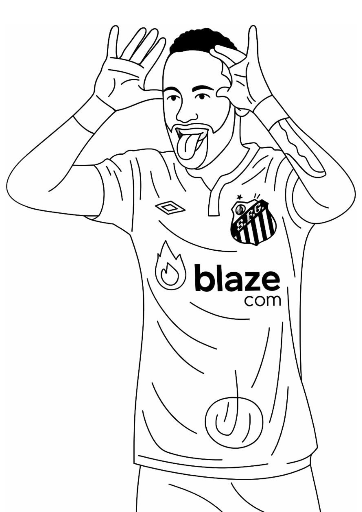 Desenho para Colorir Neymar Desenho para Colorir Neymar