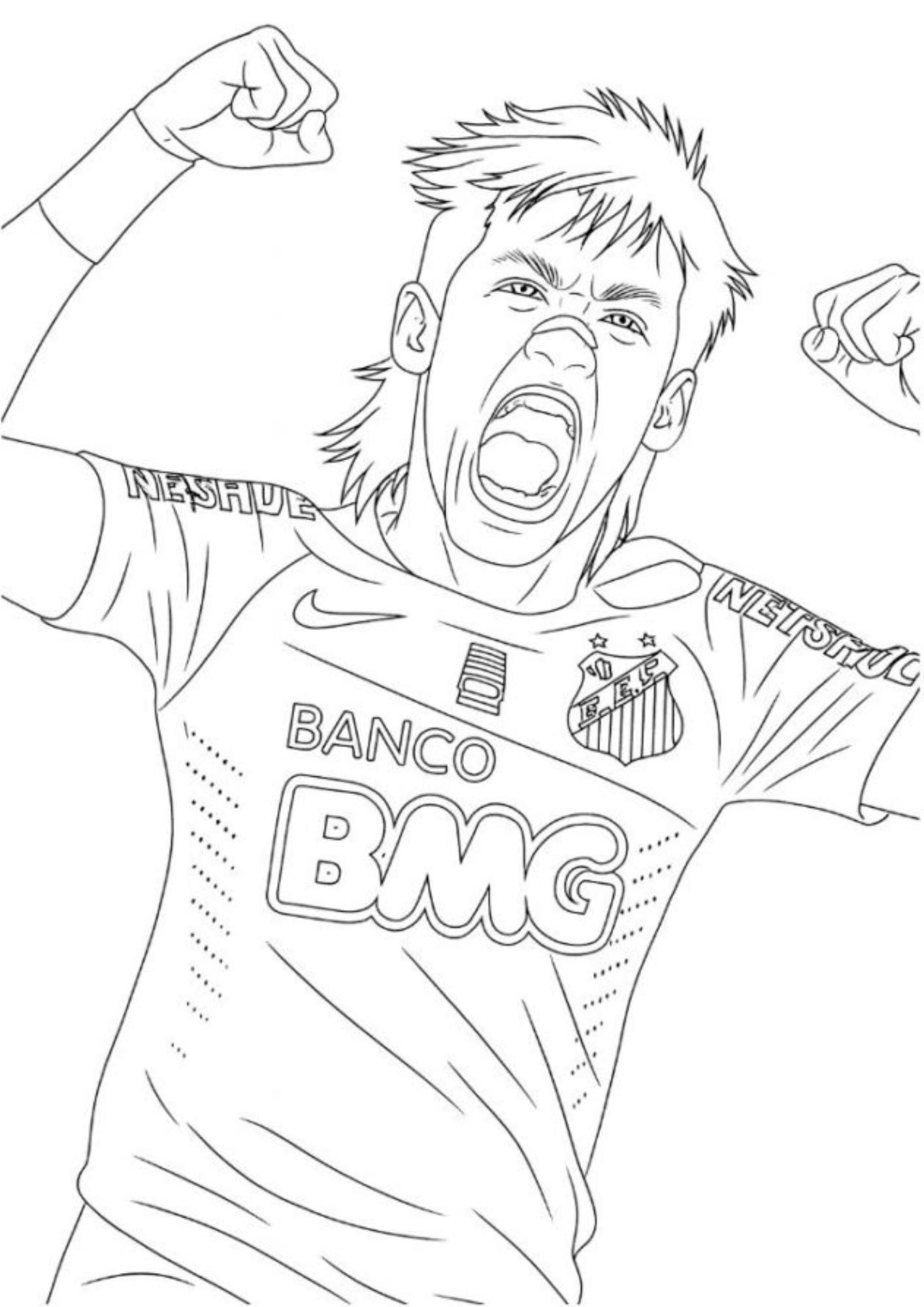 Desenho para Colorir Neymar Desenho para Colorir Neymar