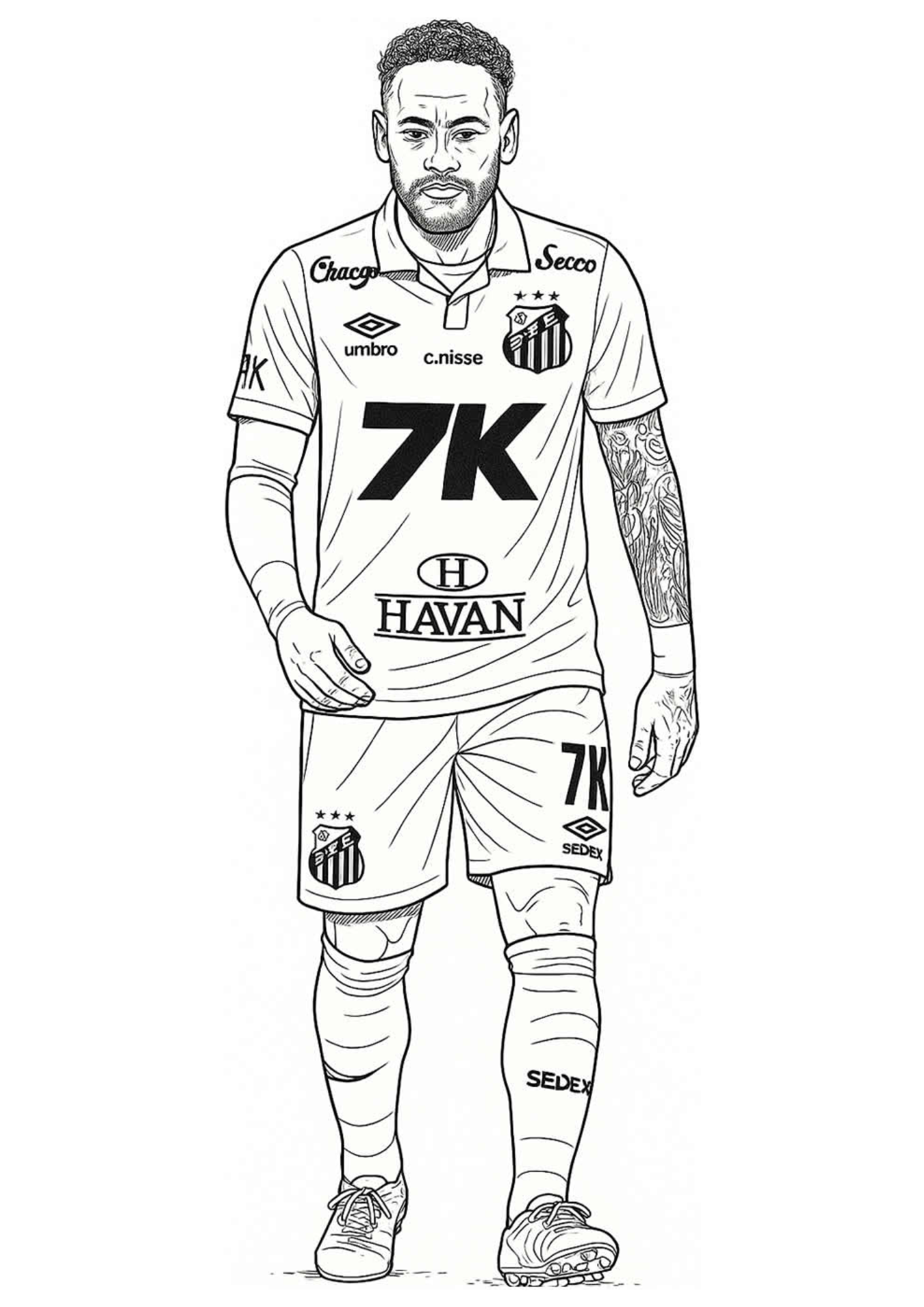 Desenho para Colorir Neymar Desenho para Colorir Neymar