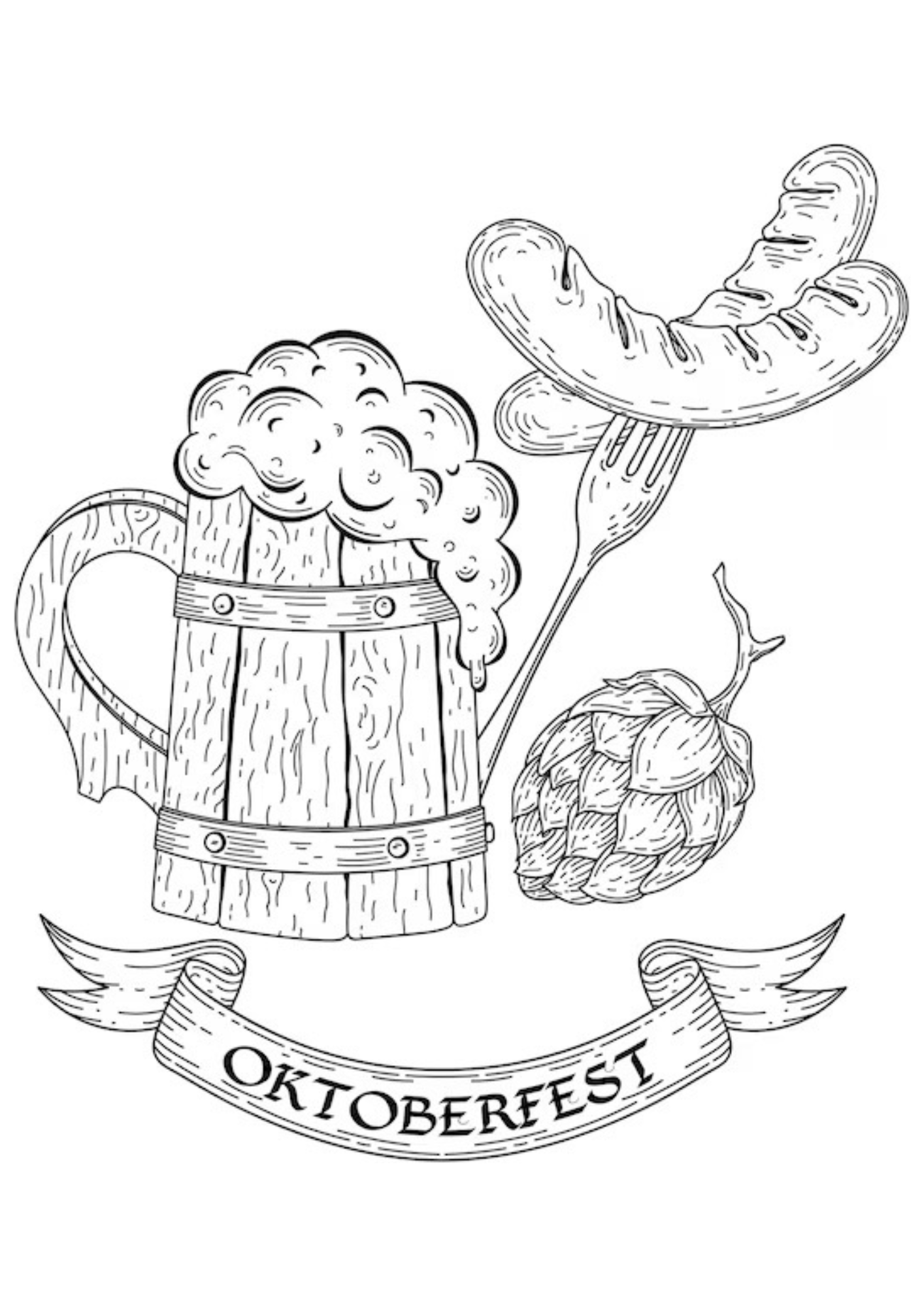 Desenho para Colorir Oktoberfest Desenho para Colorir Oktoberfest