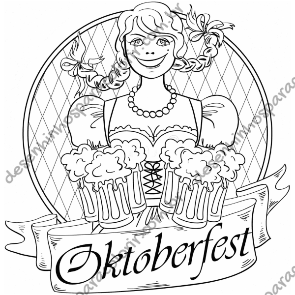 Desenho para Colorir Oktoberfest