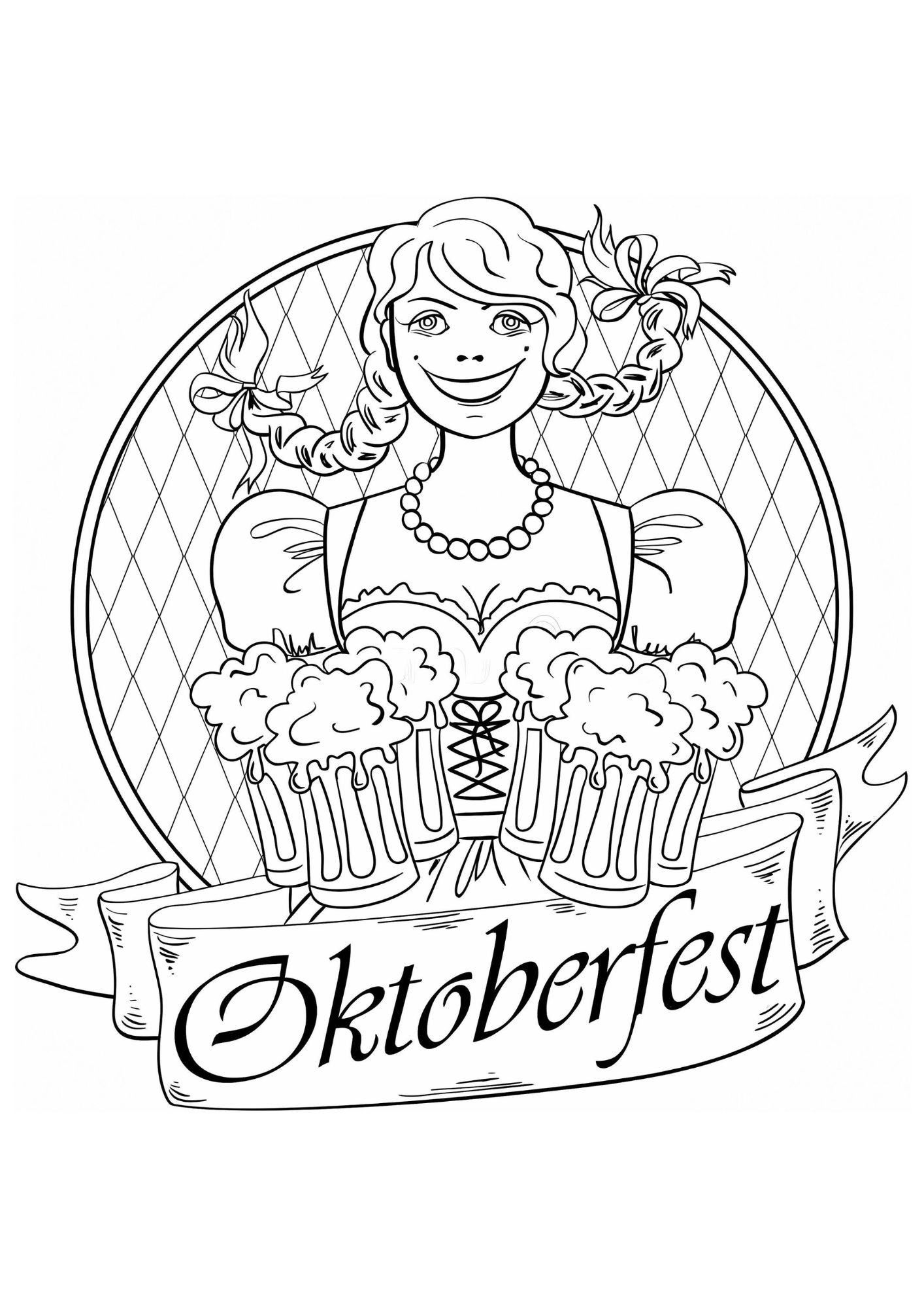 Desenho para Colorir Oktoberfest Desenho para Colorir Oktoberfest