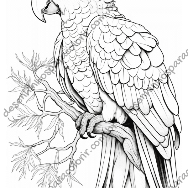 Desenho para Colorir Papagaio