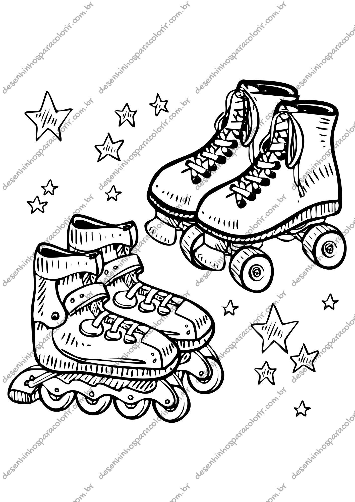 Desenho para Colorir Patins Desenho para Colorir Patins