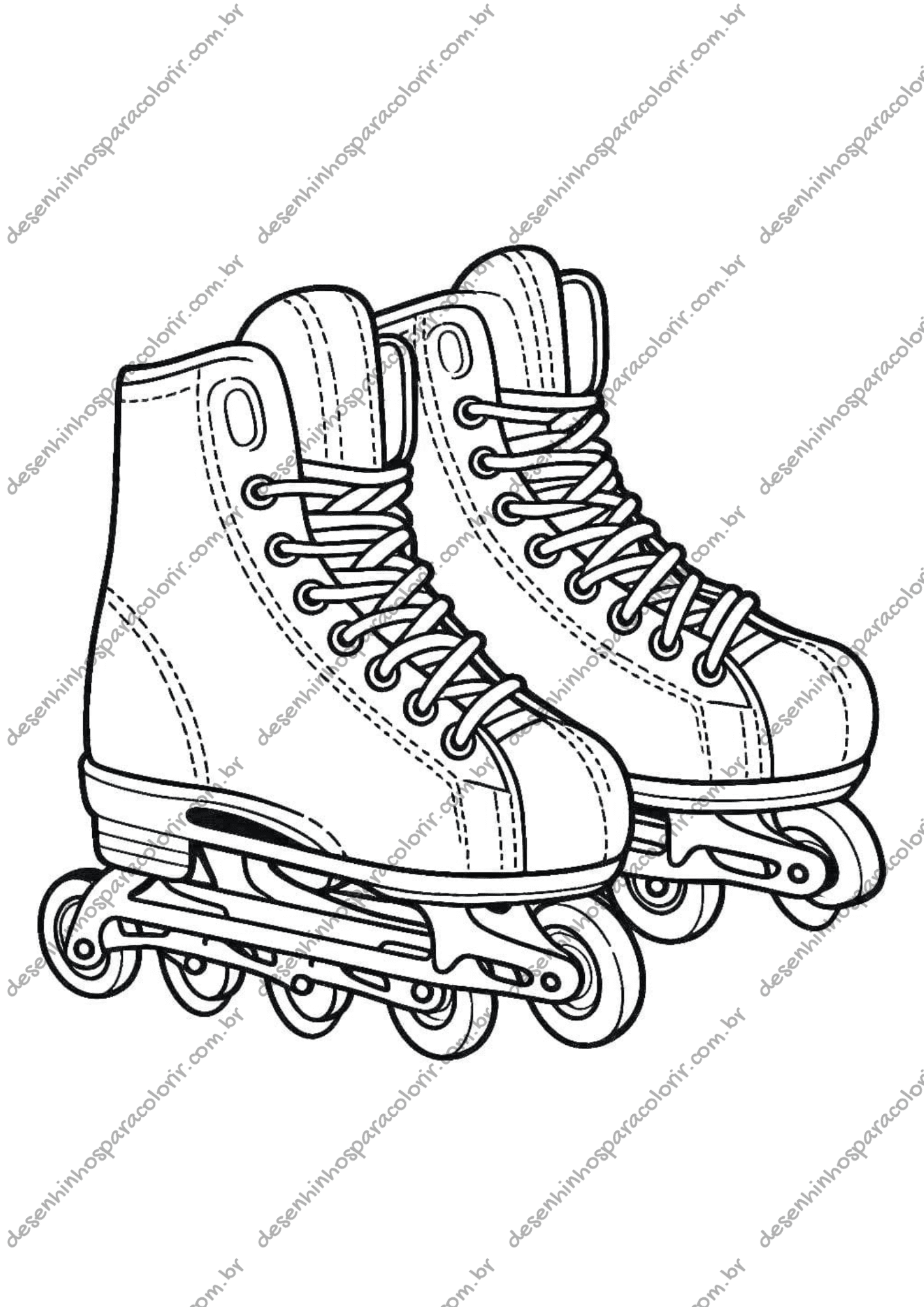 Desenho para Colorir Patins Desenho para Colorir Patins