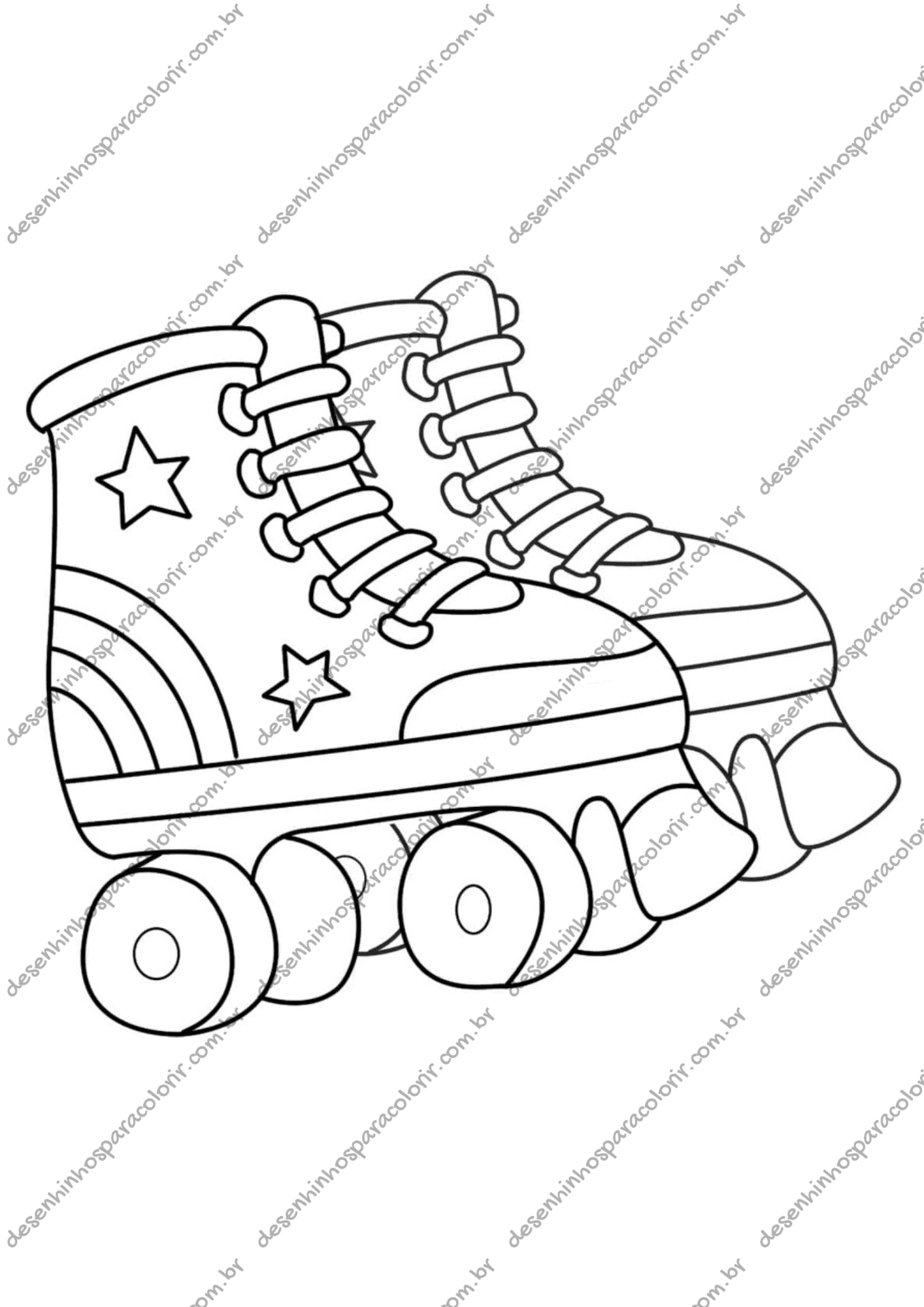 Desenho para Colorir Patins Desenho para Colorir Patins