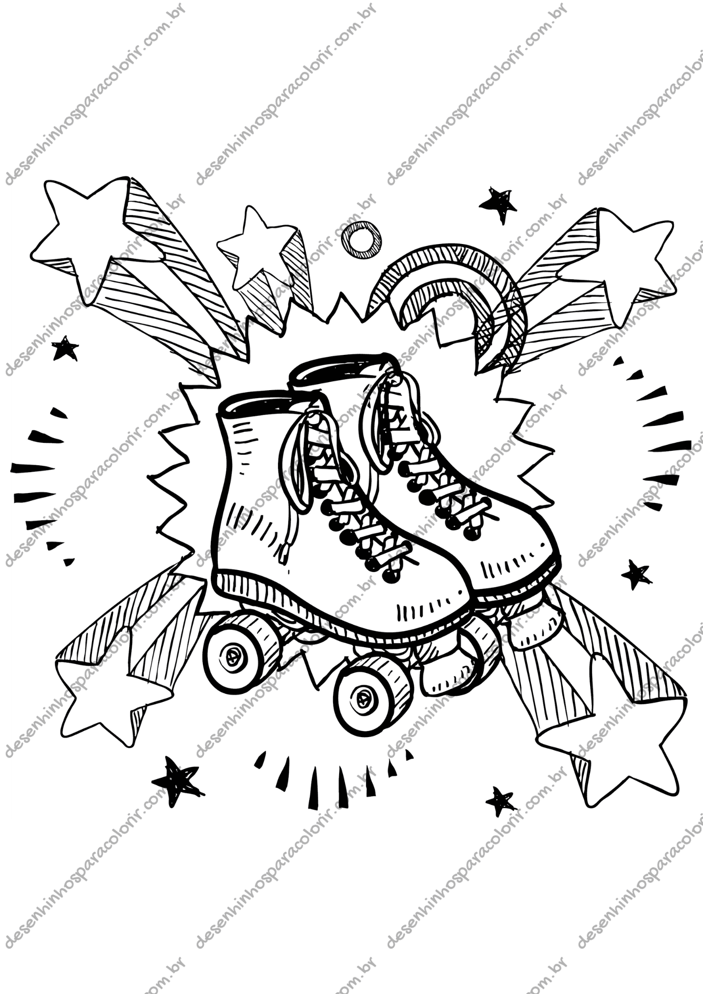 Desenho para Colorir Patins Desenho para Colorir Patins