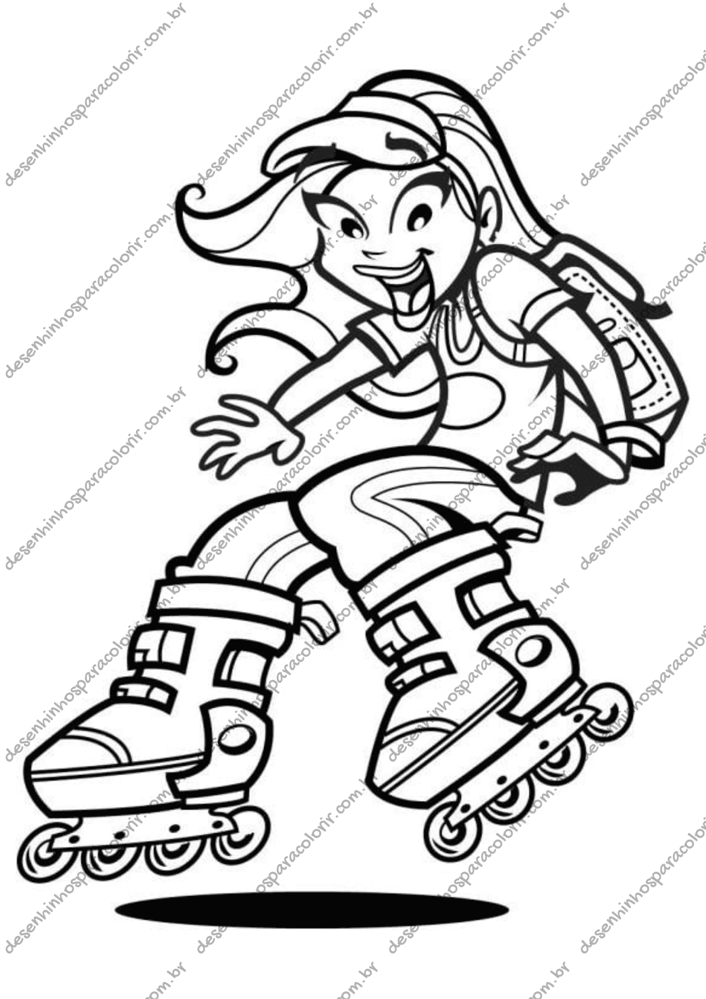 Desenho para Colorir Patins Desenho para Colorir Patins