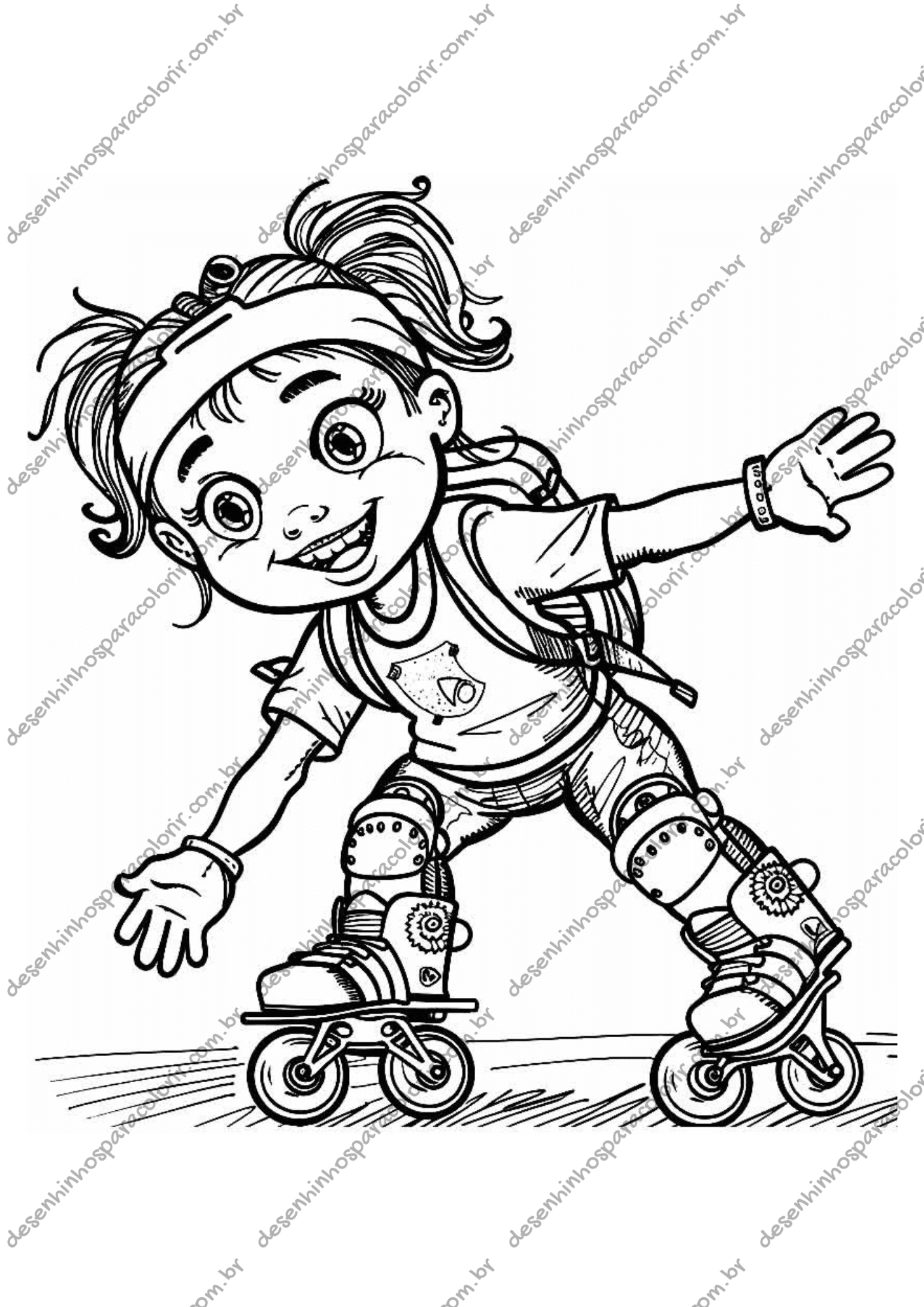 Desenho para Colorir Patins Desenho para Colorir Patins
