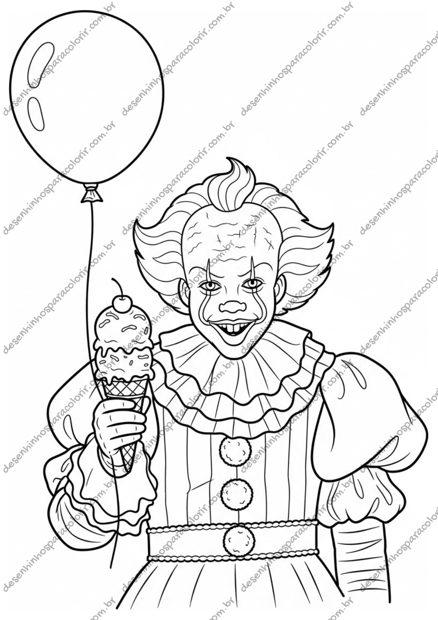 Desenho para Colorir Pennywise Desenho para Colorir Pennywise
