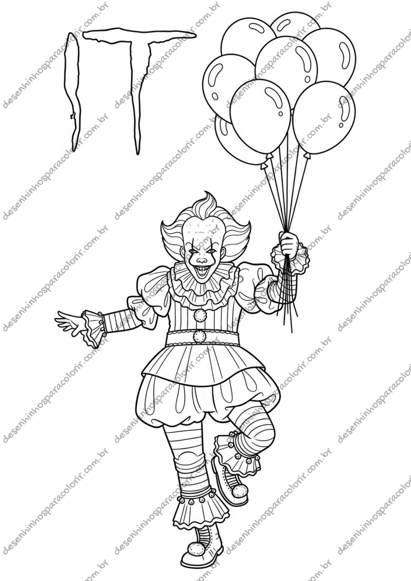 Desenho para Colorir Pennywise Desenho para Colorir Pennywise