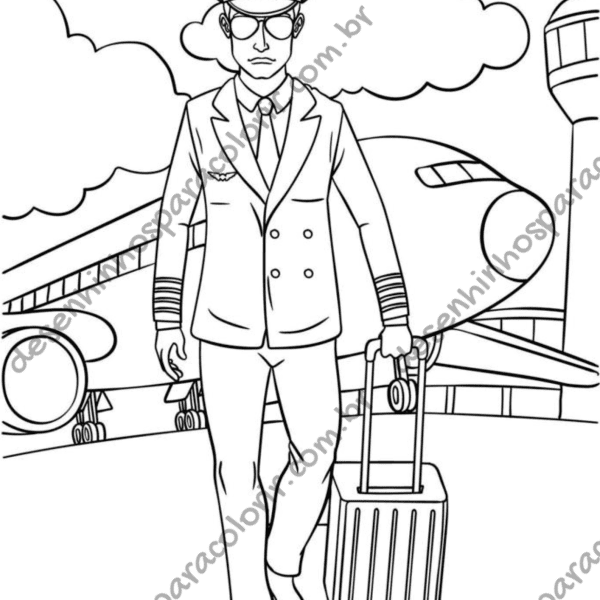 Desenho para Colorir Piloto