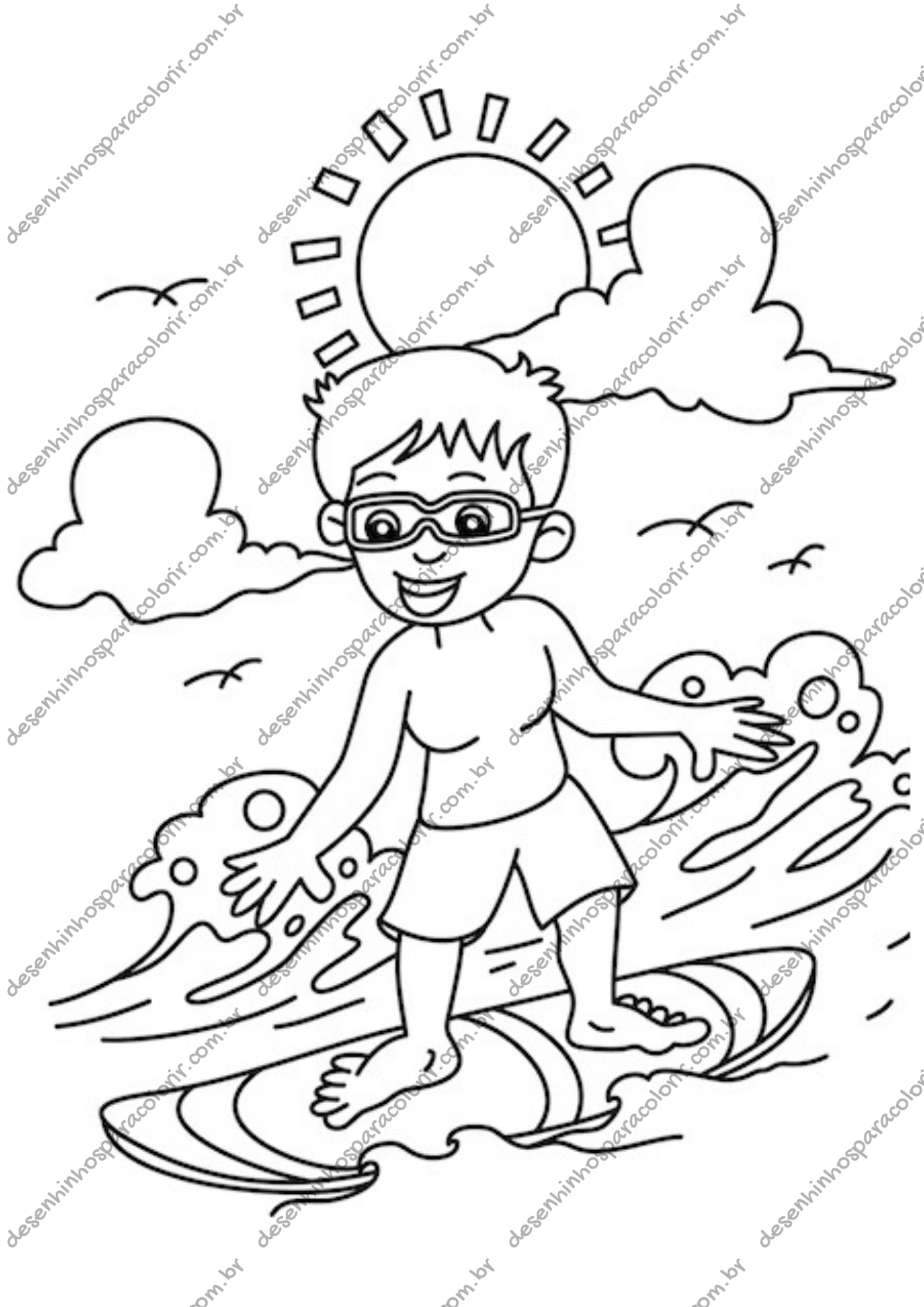 Desenho para Colorir Surf Desenho para Colorir Surf