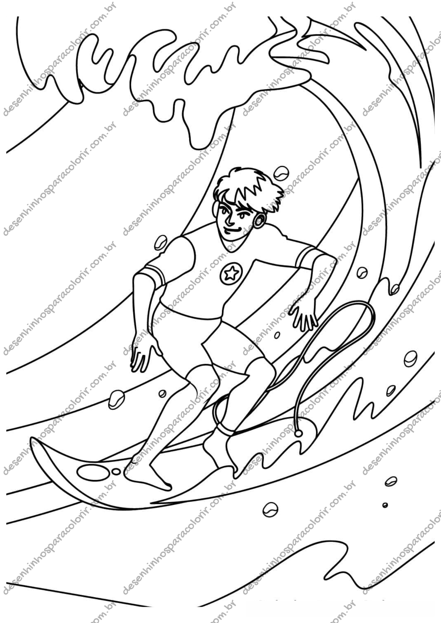 Desenho para Colorir Surf Desenho para Colorir Surf