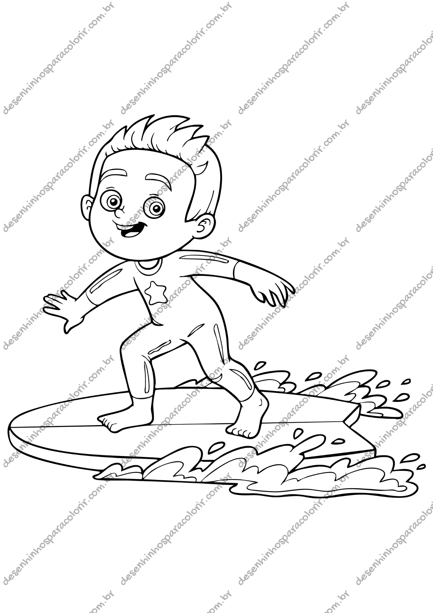 Desenho para Colorir Surf Desenho para Colorir Surf