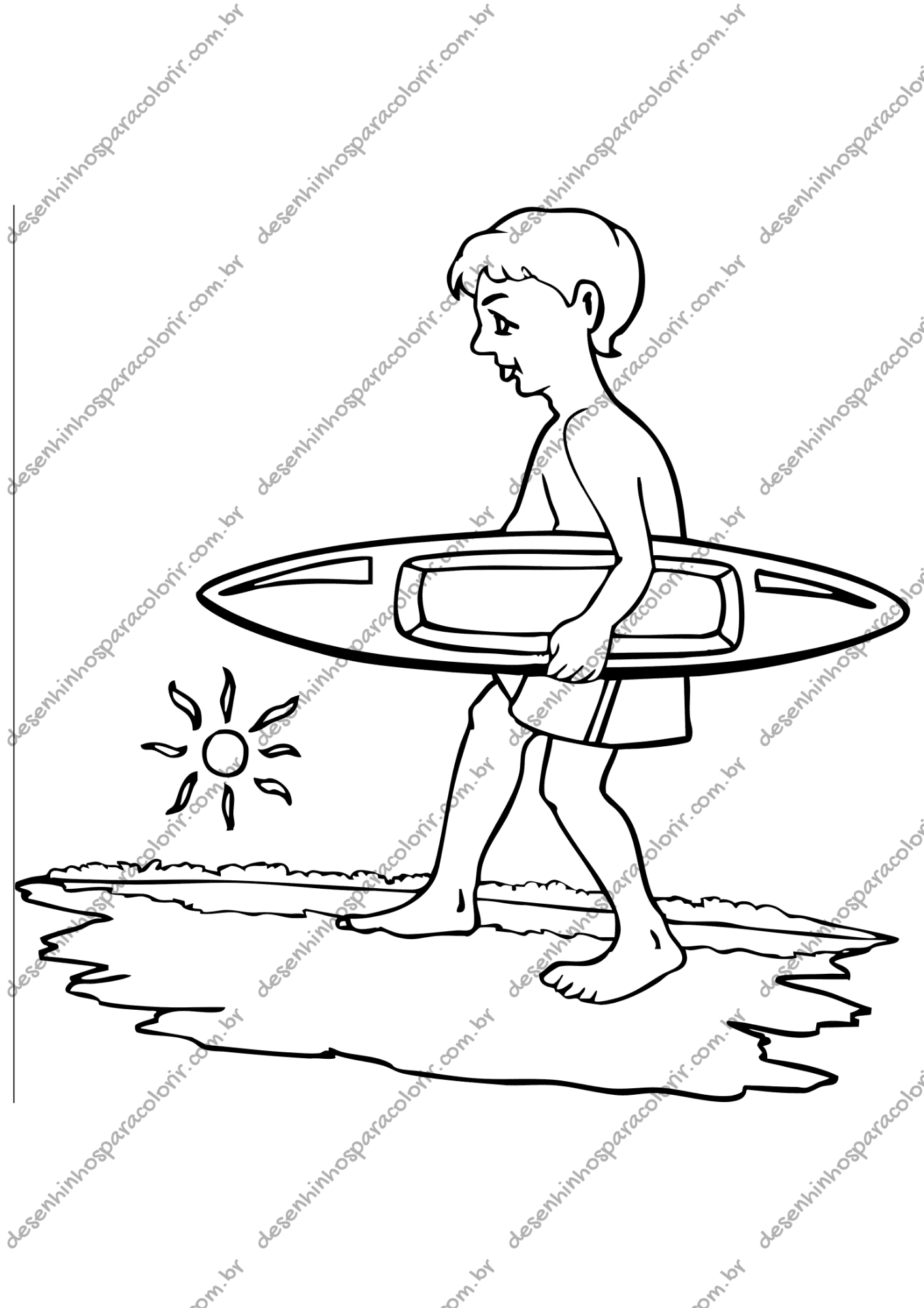 Desenho para Colorir Surf Desenho para Colorir Surf