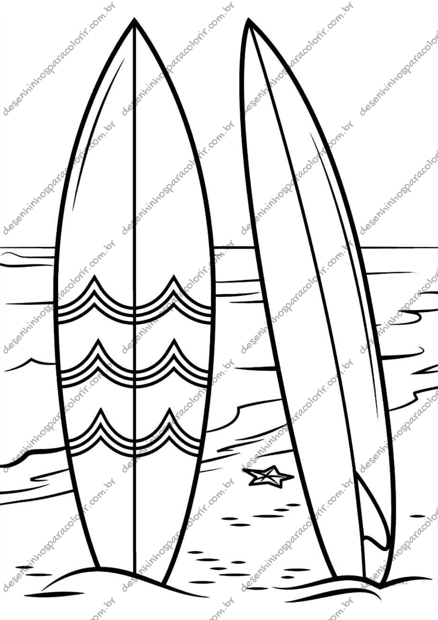 Desenho para Colorir Surf Desenho para Colorir Surf