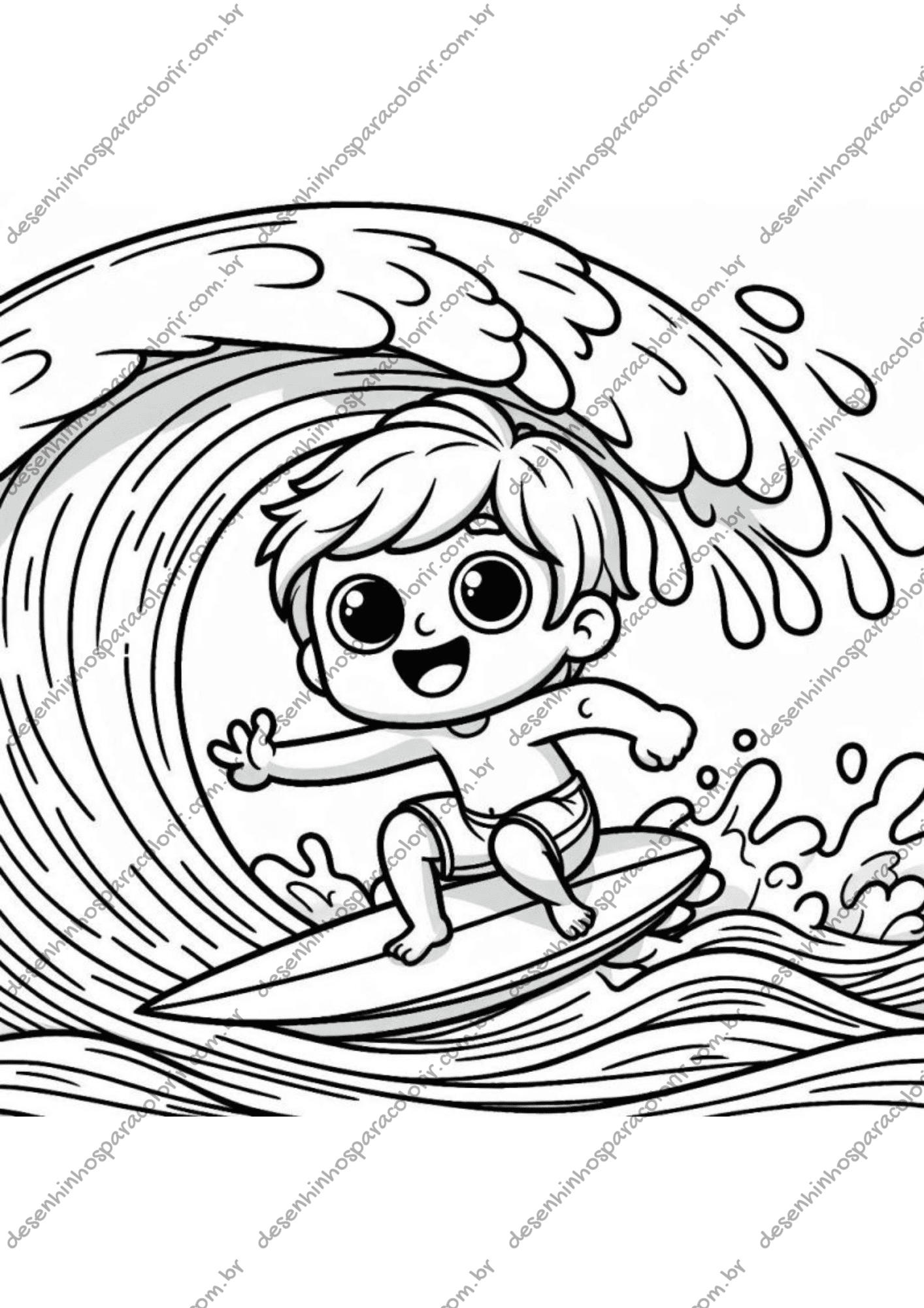 Desenho para Colorir Surf Desenho para Colorir Surf