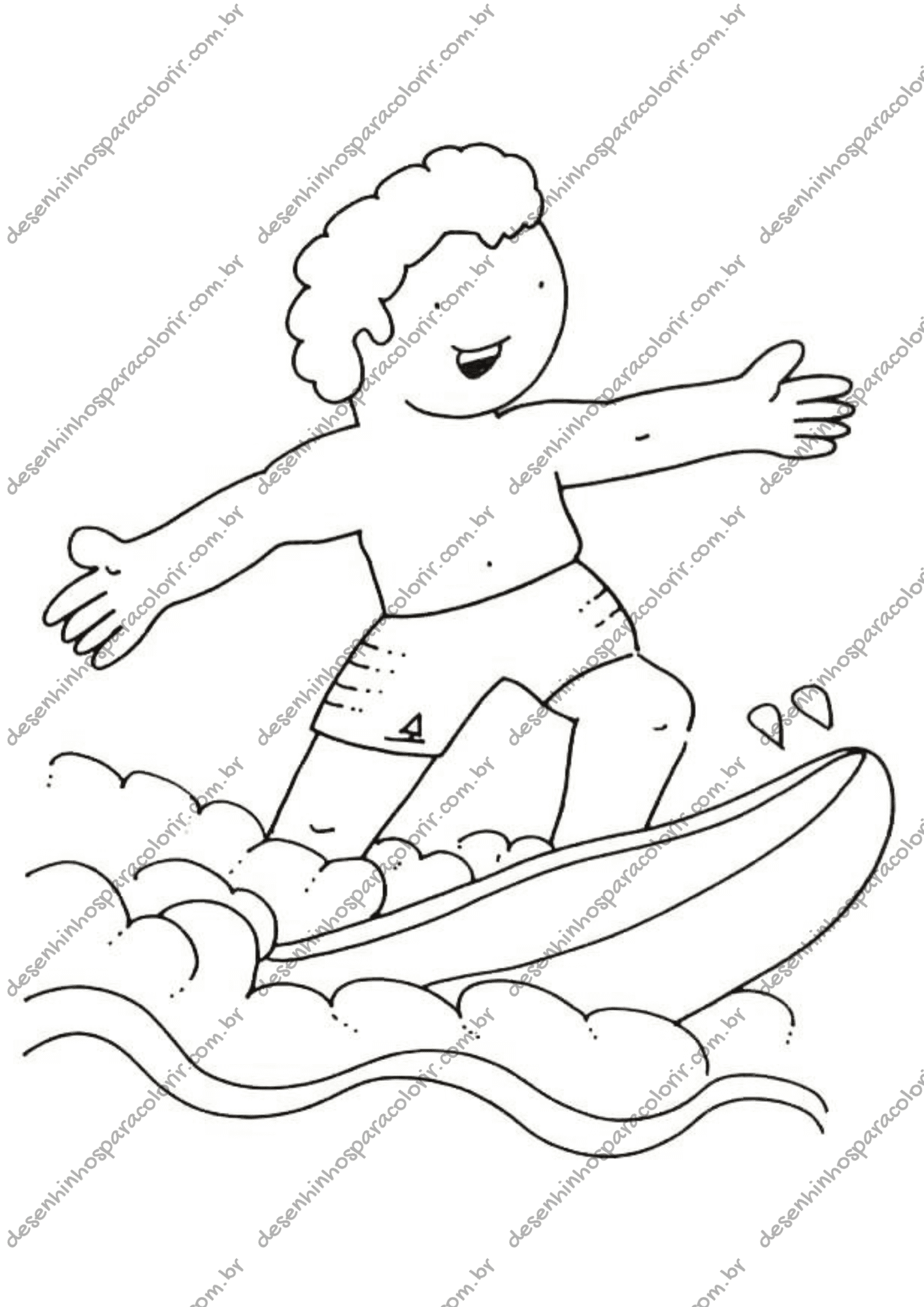 Desenho para Colorir Surf Desenho para Colorir Surf