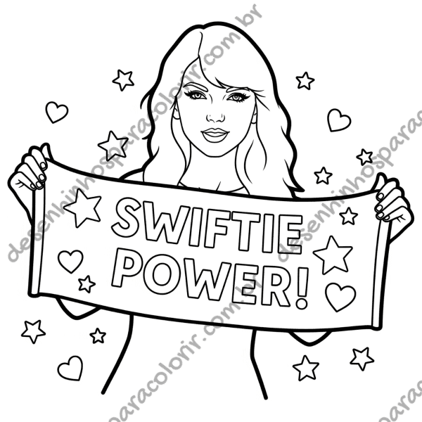 Desenho para Colorir Taylor Swift