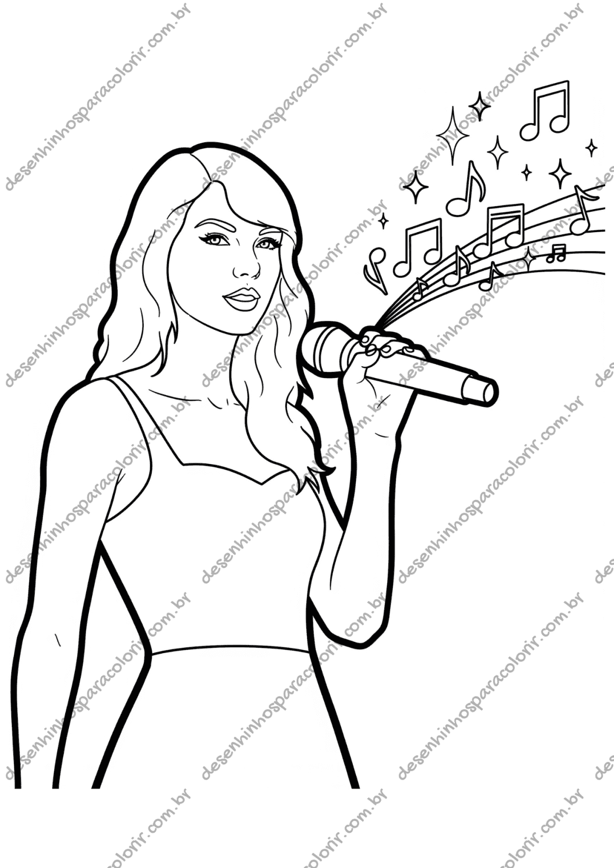 Desenho para Colorir Taylor Swift