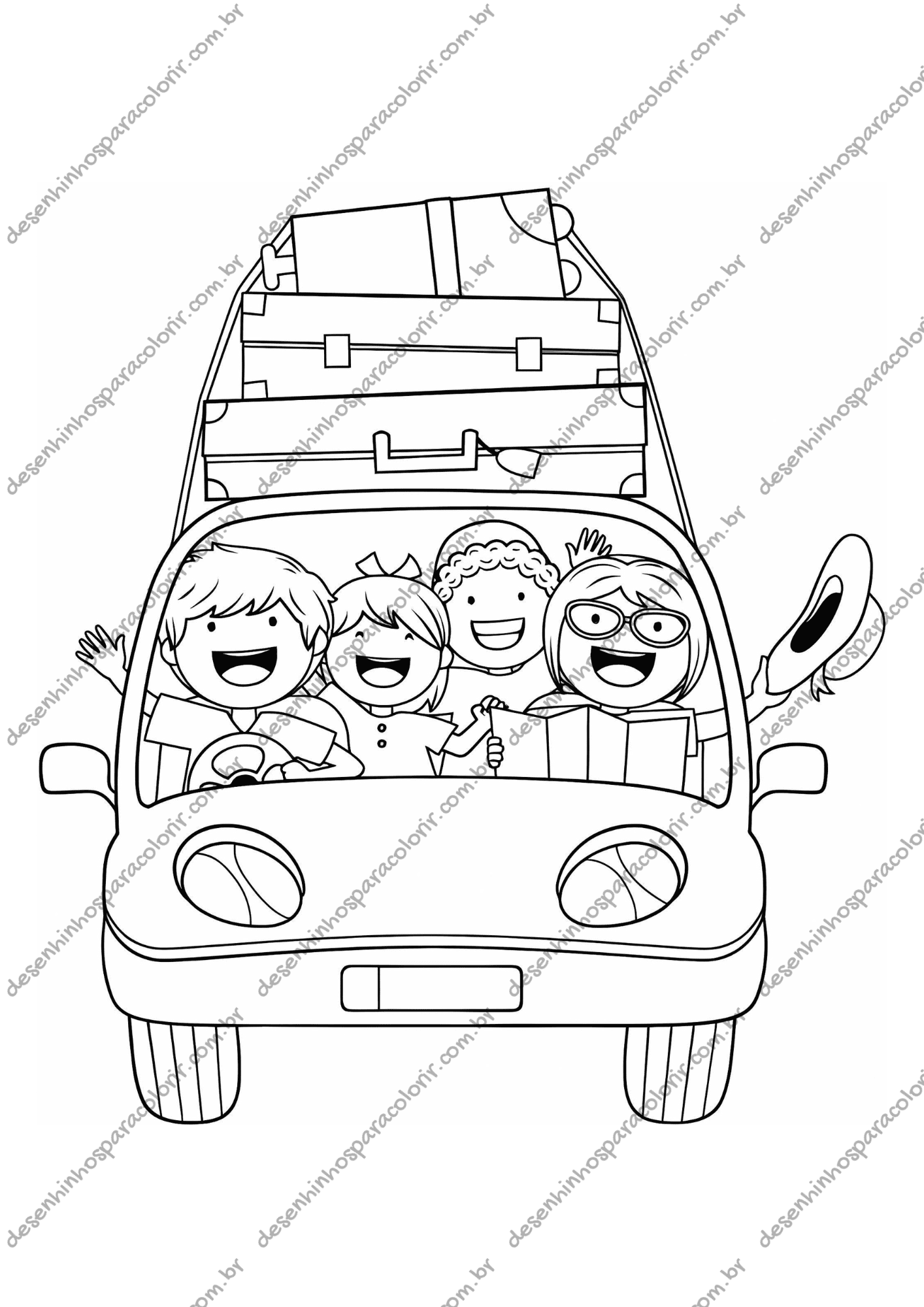 Desenho para Colorir Viagem Desenho para Colorir Viagem