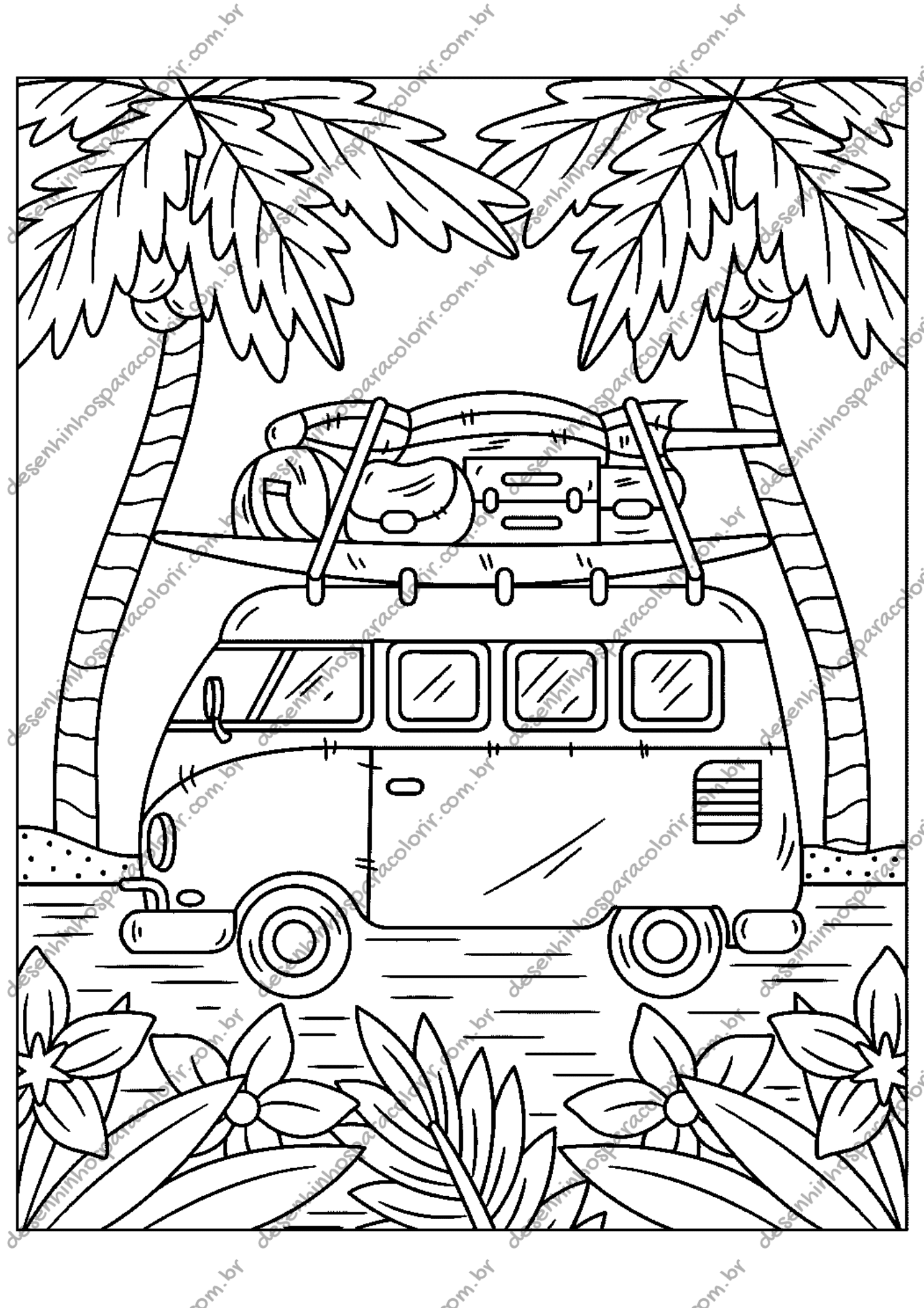 Desenho para Colorir Viagem Desenho para Colorir Viagem