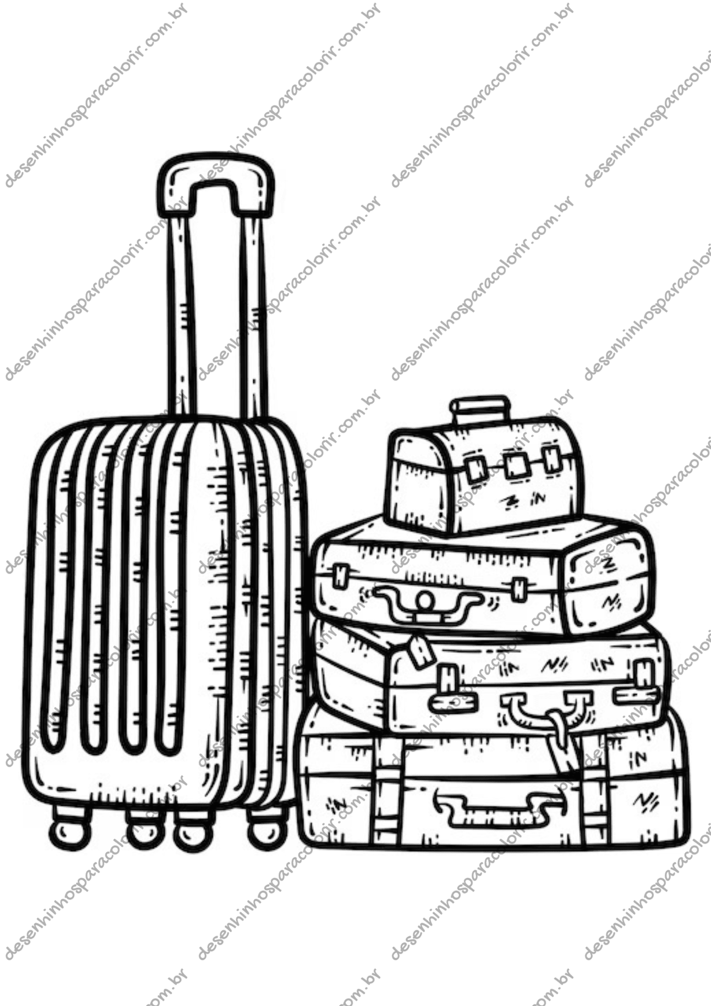 Desenho para Colorir Viagem Desenho para Colorir Viagem