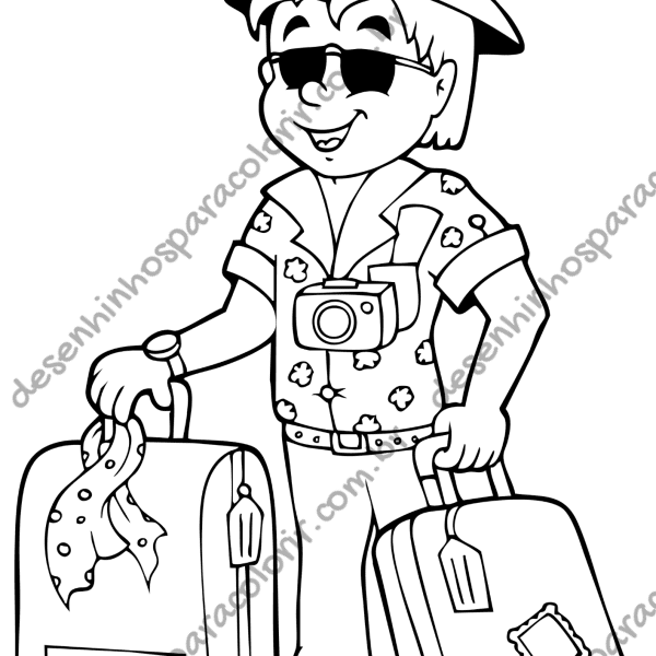 Desenho para Colorir Viagem