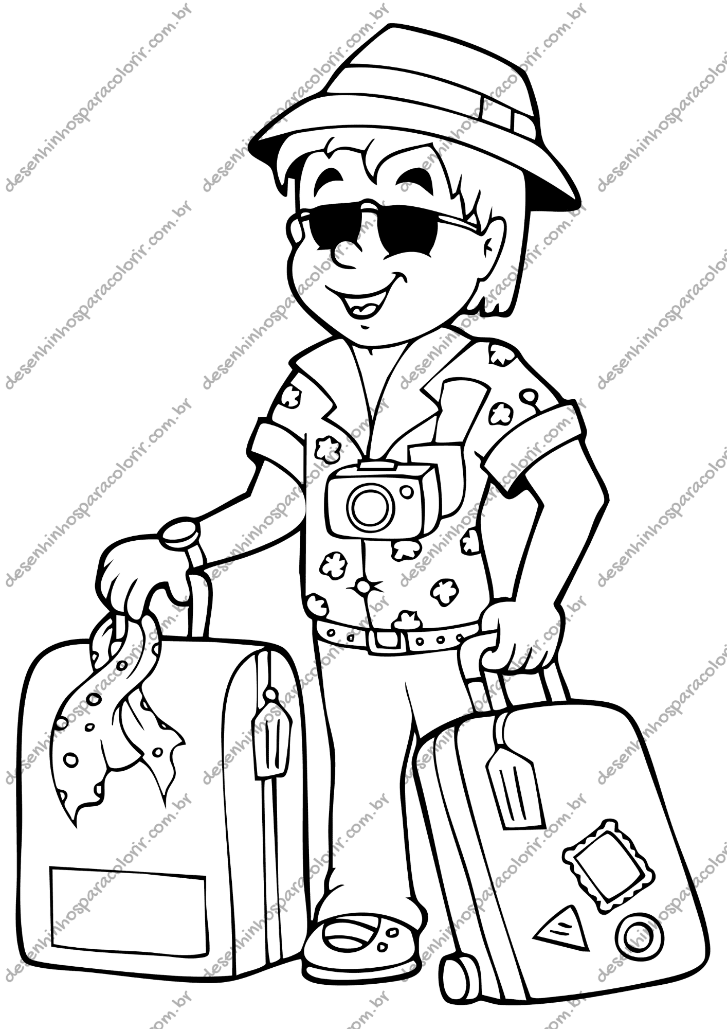 Desenho para Colorir Viagem Desenho para Colorir Viagem