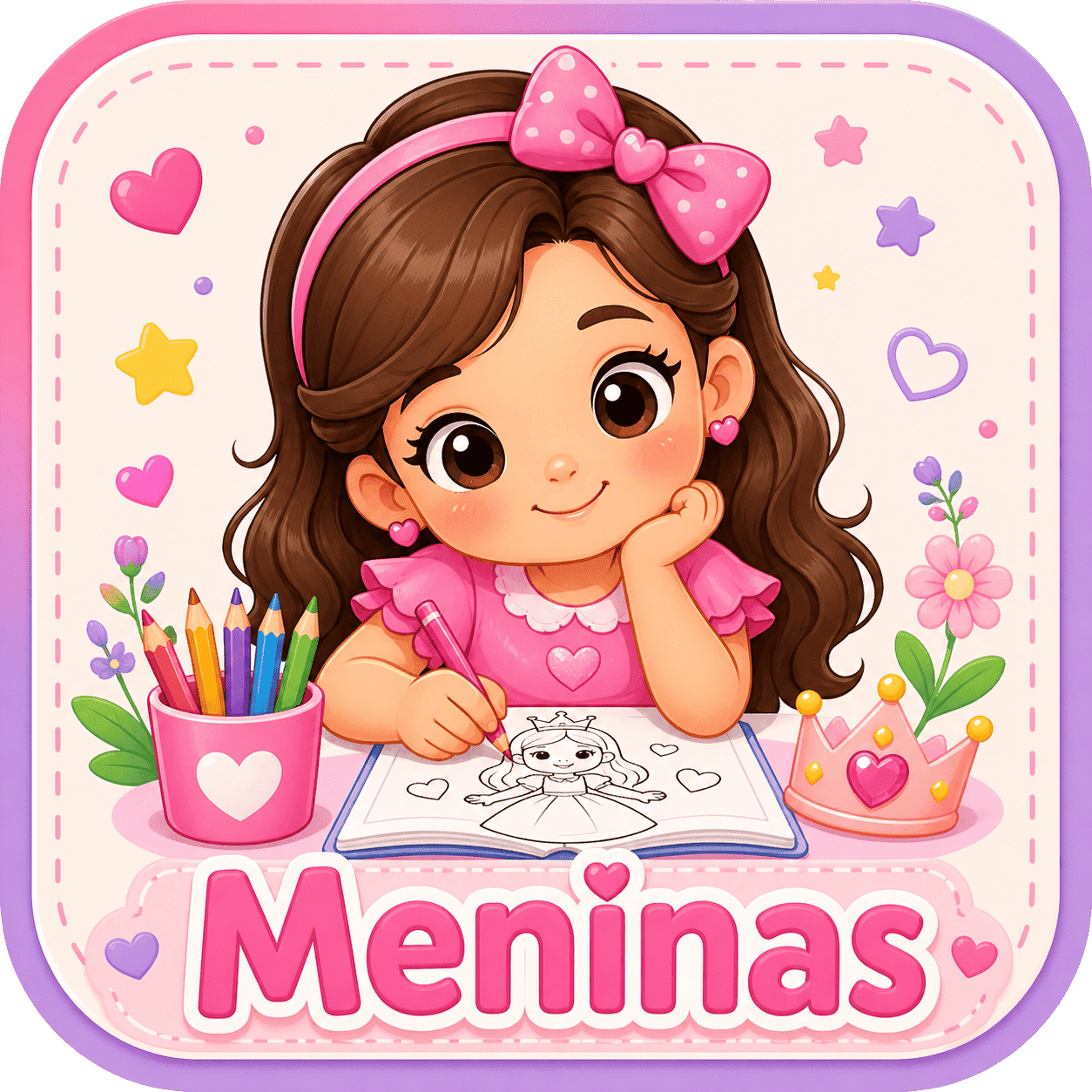 Desenho para Colorir Meninas