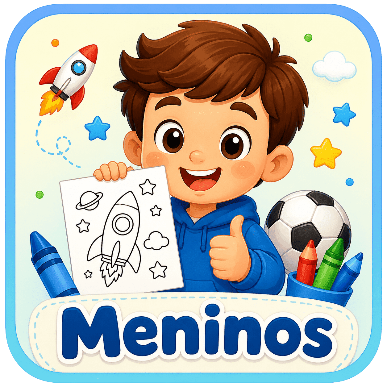 Desenho para Colorir Meninos