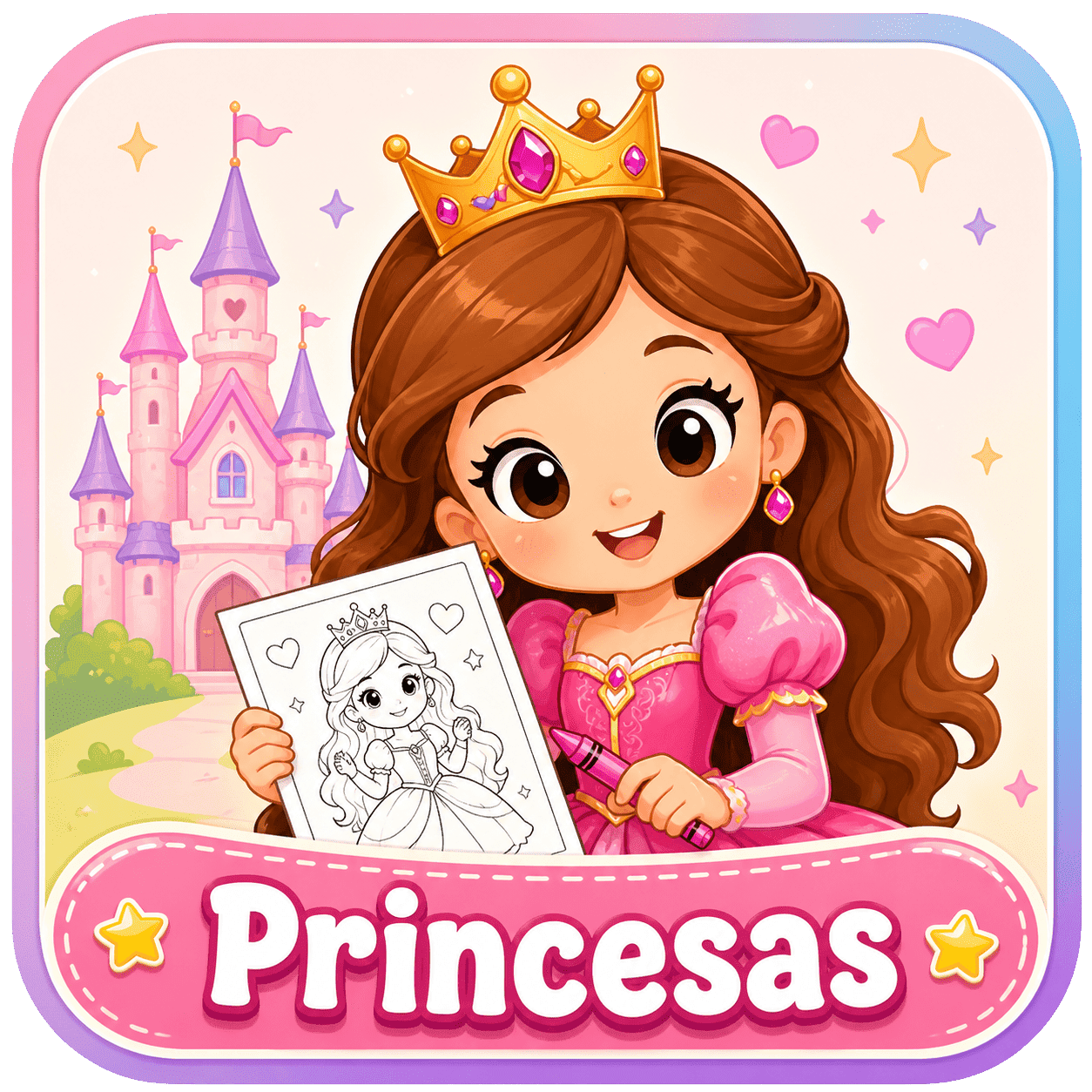Desenho para Colorir Princesas