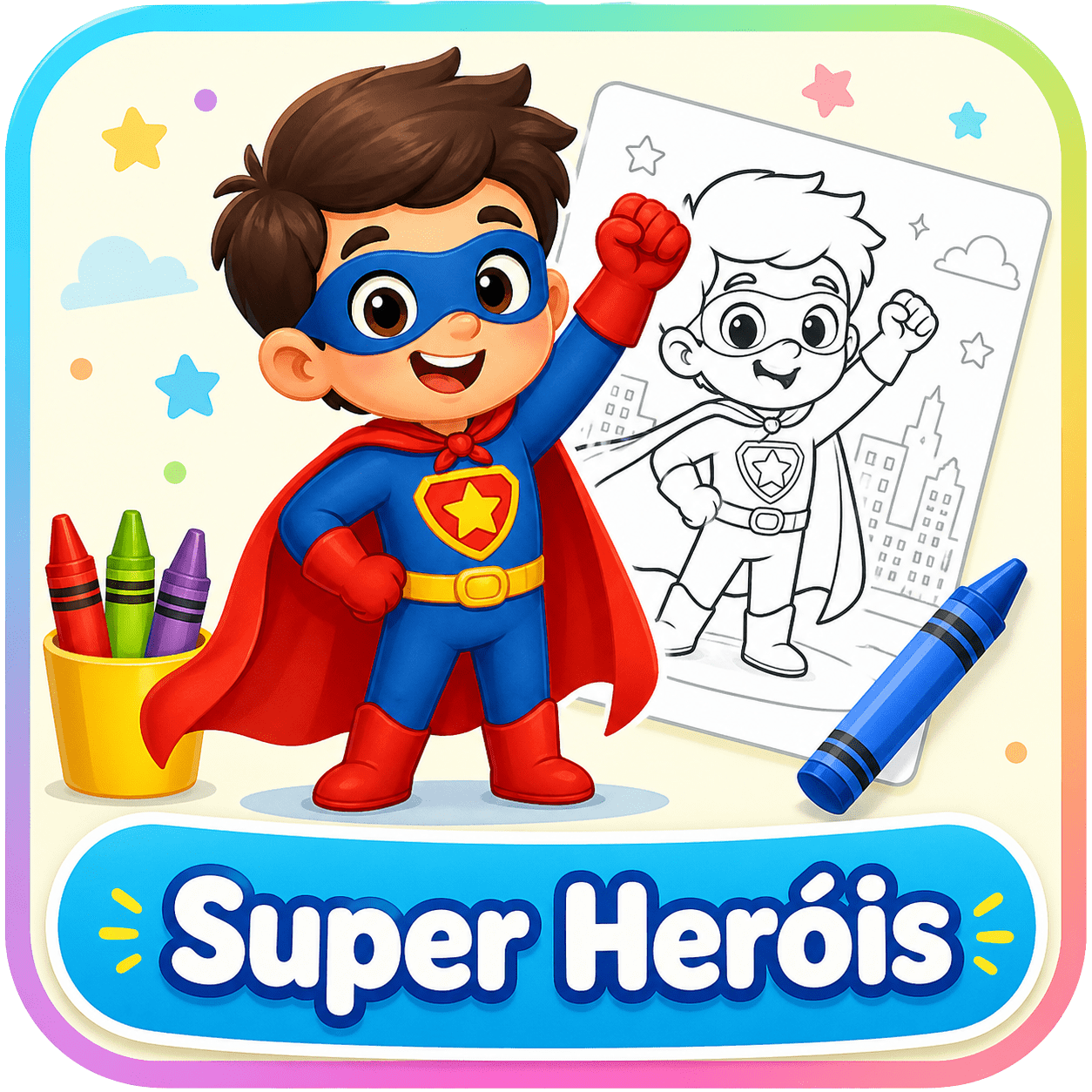 Desenho para Colorir Super Her&oacute;is
